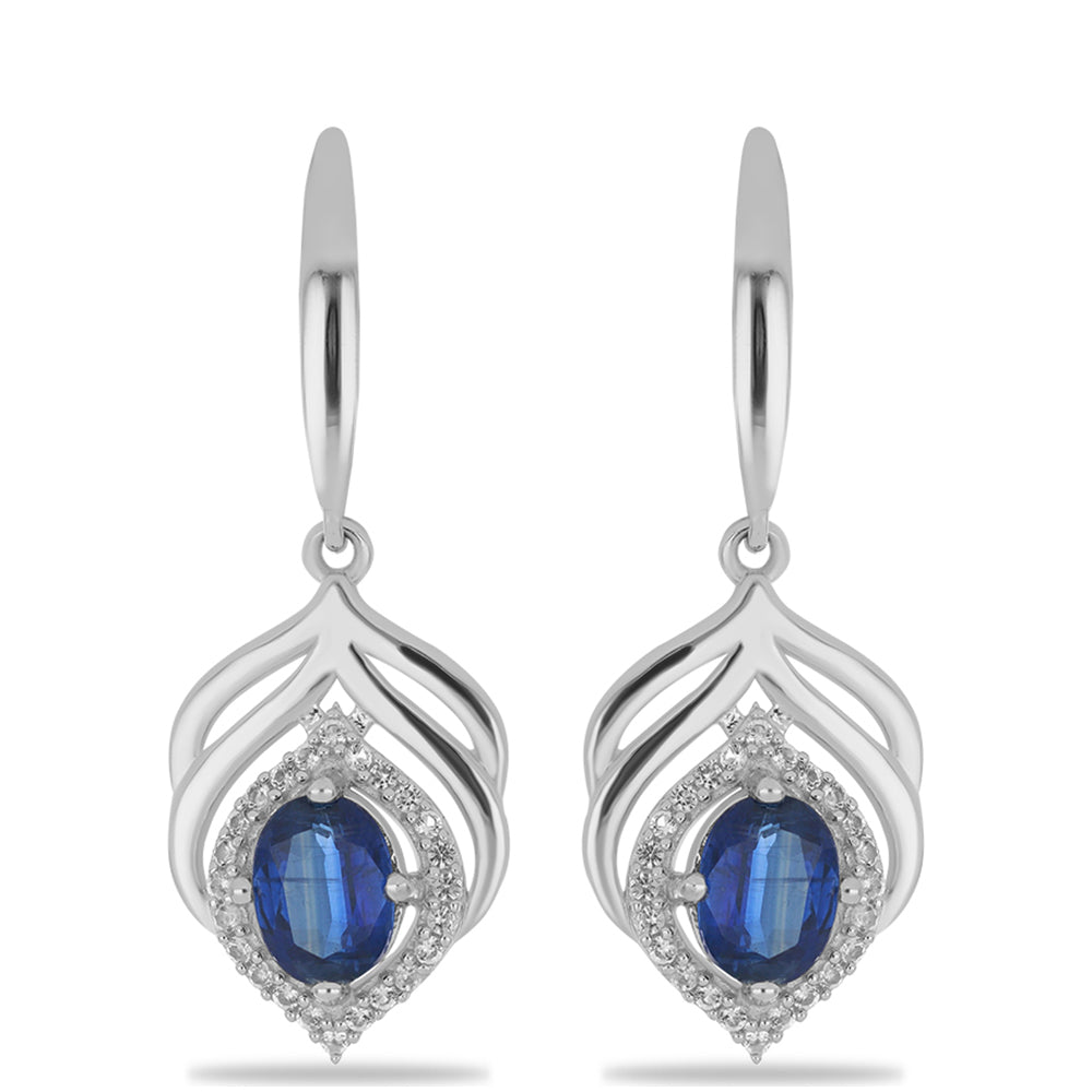 Silberohrringe mit Daha Kyanit und weißem Topas 1 