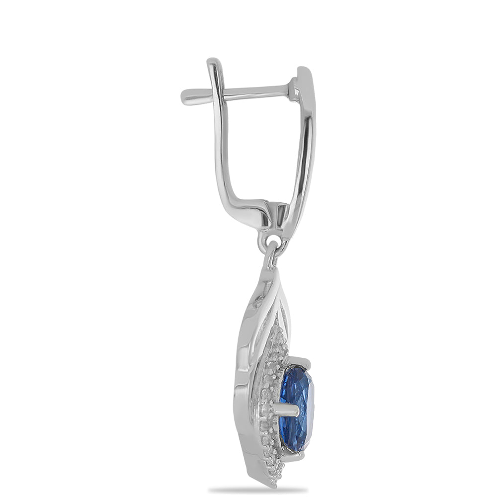 Silberohrringe mit Daha Kyanit und weißem Topas 2 