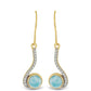 Goldplattierte Silberohrringe mit Larimar und weißem Topas
