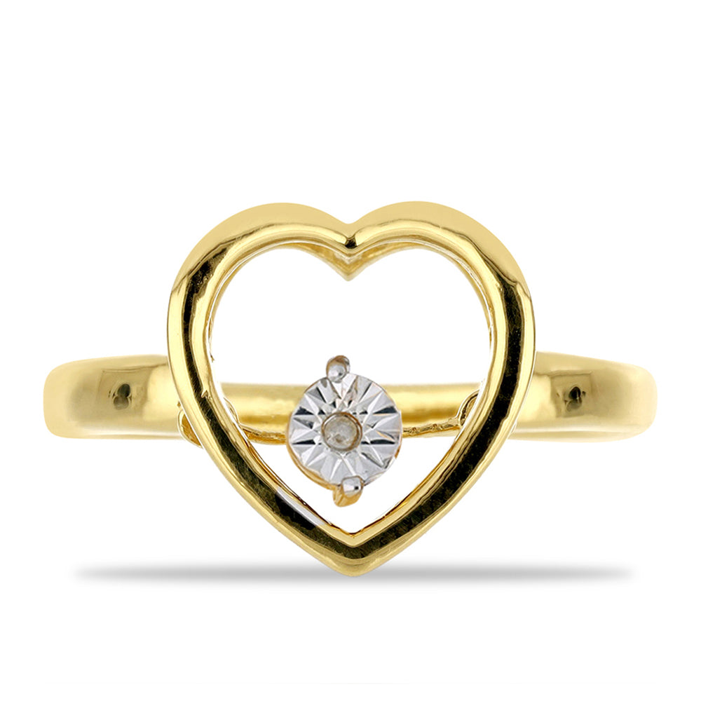 Goldplattierter Silberring mit tanzendem Diamant