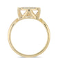 Goldplattierter Silberring mit tanzendem Diamant und weißem Topas