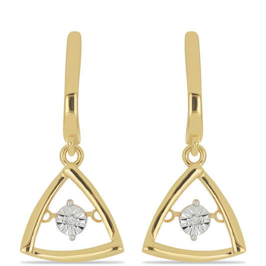 Goldplattierte Silberohrringe mit tanzendem Diamant