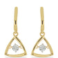 Goldplattierte Silberohrringe mit tanzendem Diamant