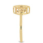 Goldplattierter Silberring mit tanzendem Diamant