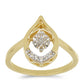 Goldplattierter Silberring mit tanzendem Diamant und weißem Topas