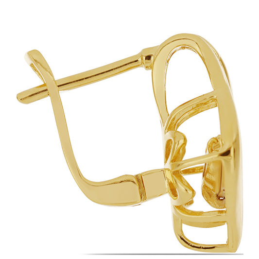 Goldplattierte Silberohrringe mit tanzendem Diamant