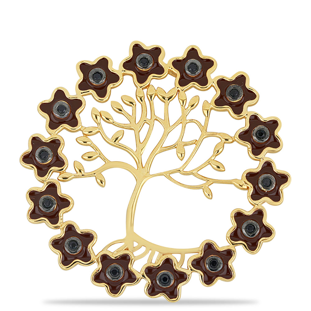 Goldplattierter Silberanhänger mit Emaille und schwarzem Spinell aus Gorno Badakhsha 1 