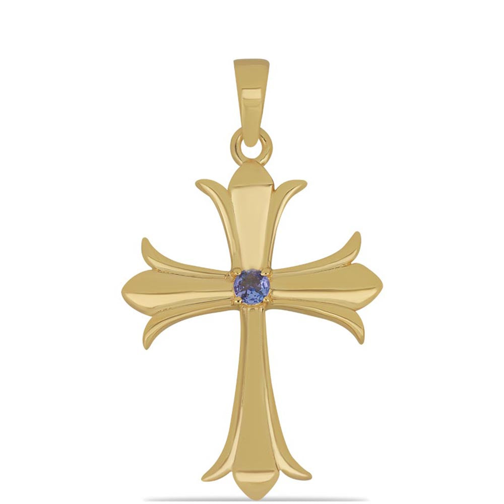 Goldplattierter Silberanhänger mit Tansanit