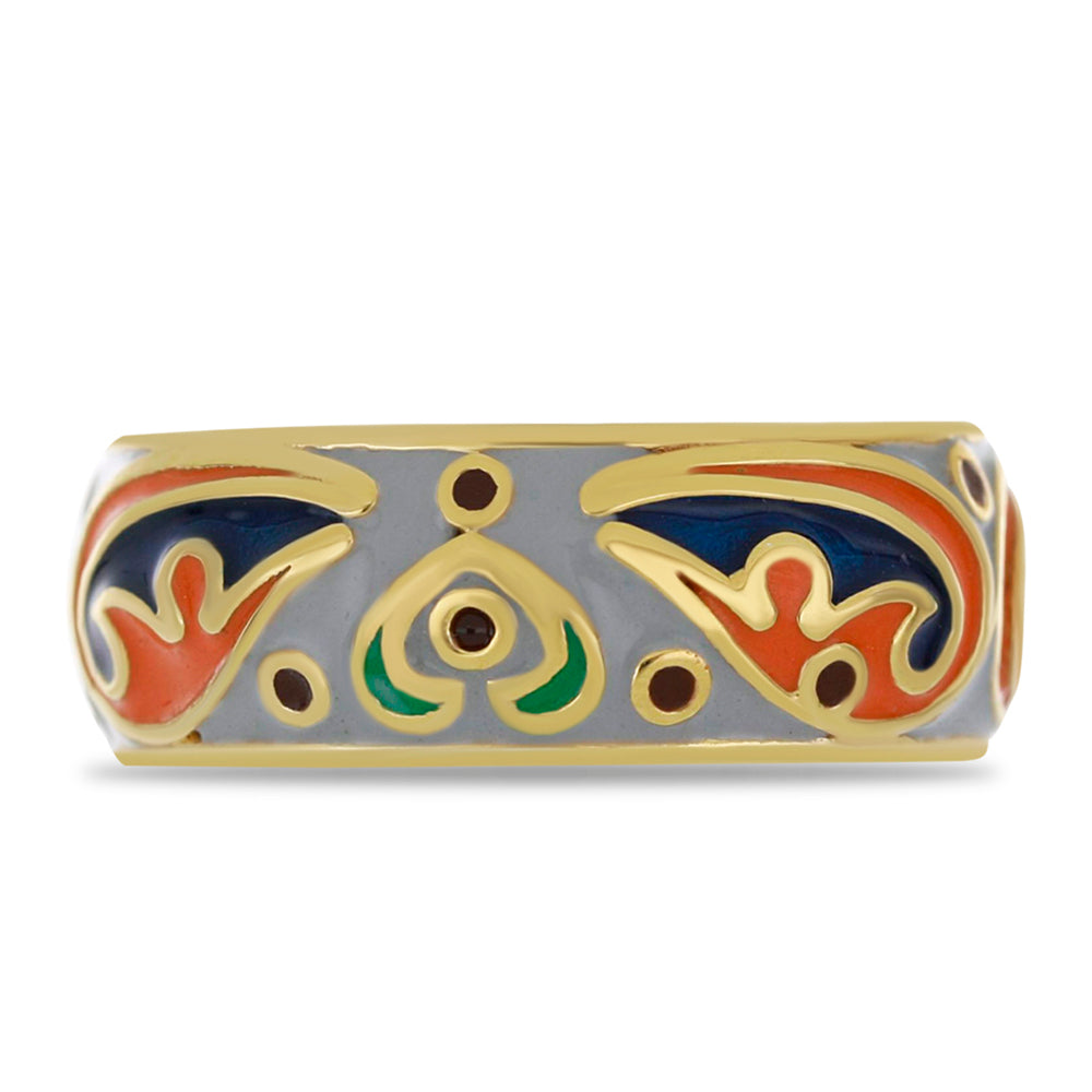 Goldplattierter Silberring mit Emaille 1 