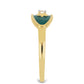 Goldplattierter Silberring mit Emaille und weißem Topas