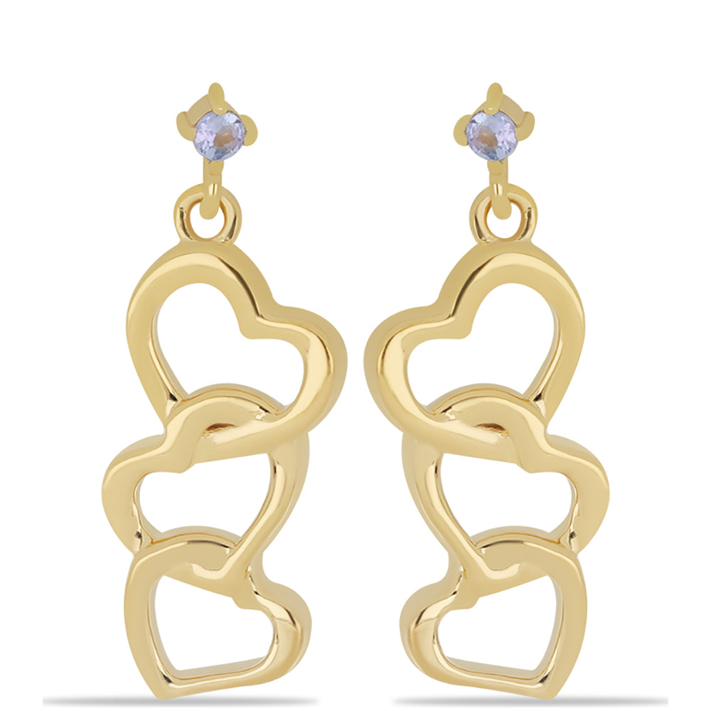 Goldplattierte Silberohrringe mit Tansanit 1 