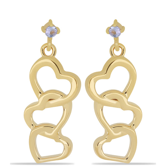 Goldplattierte Silberohrringe mit Tansanit