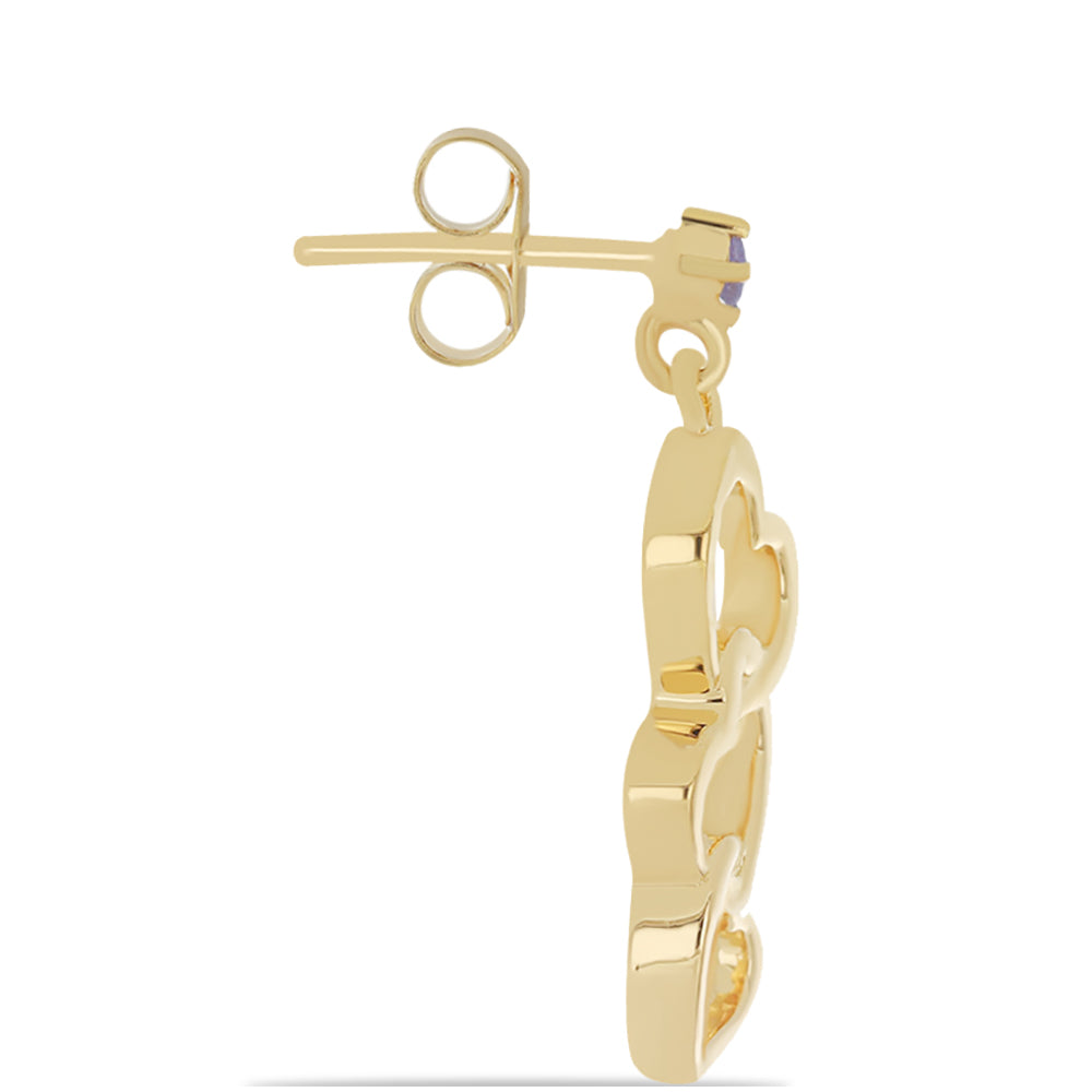 Goldplattierte Silberohrringe mit Tansanit 2 