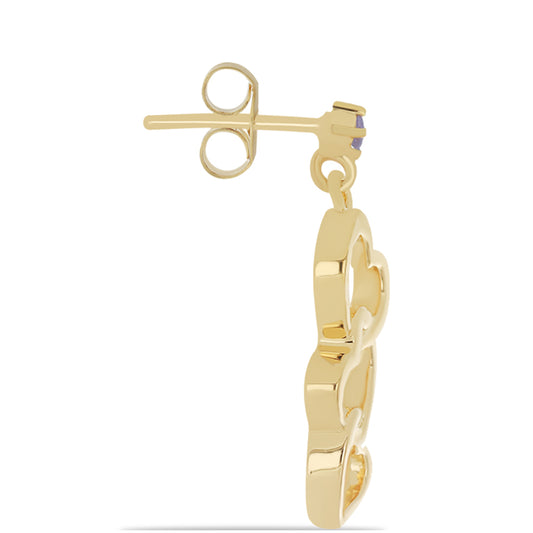 Goldplattierte Silberohrringe mit Tansanit