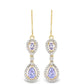 Goldplattierte Silberohrringe mit Tansanit und weißem Topas