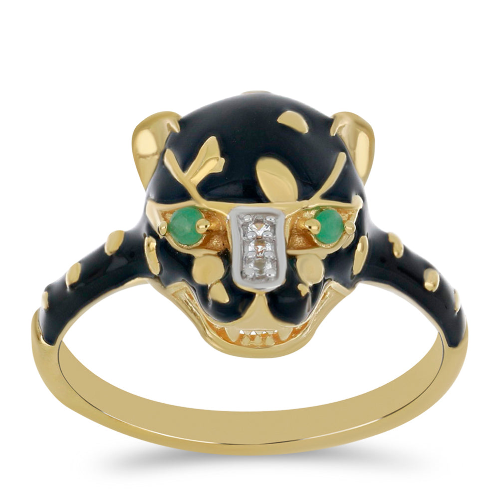 Goldplattierter Silberring mit Emaille 1 