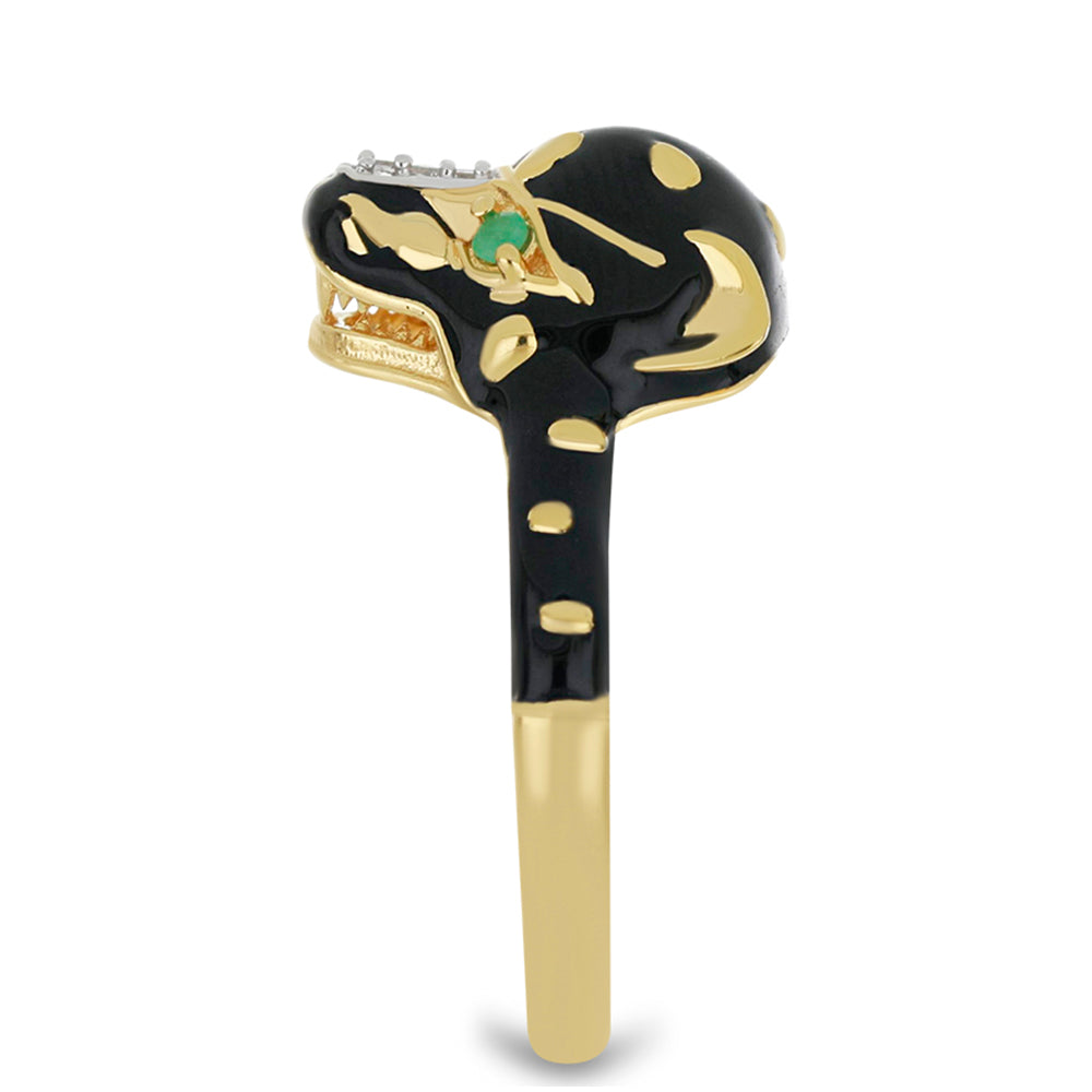 Goldplattierter Silberring mit Emaille 4 