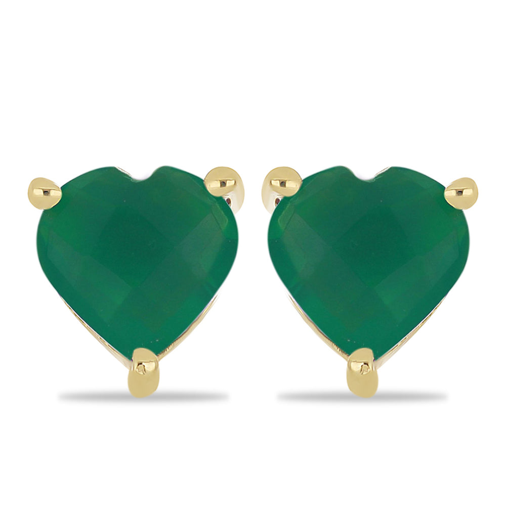 Goldplattierte Silberohrringe mit grünem Achat