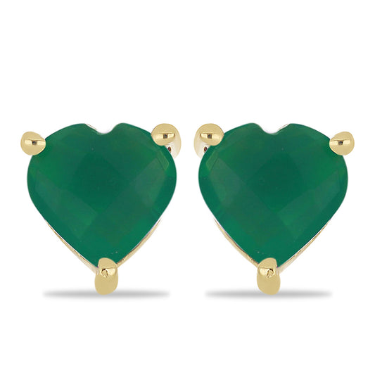 Goldplattierte Silberohrringe mit grünem Achat