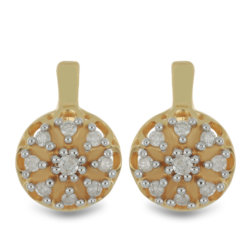 Goldplattierte Silberohrringe mit weißem Diamant 1 