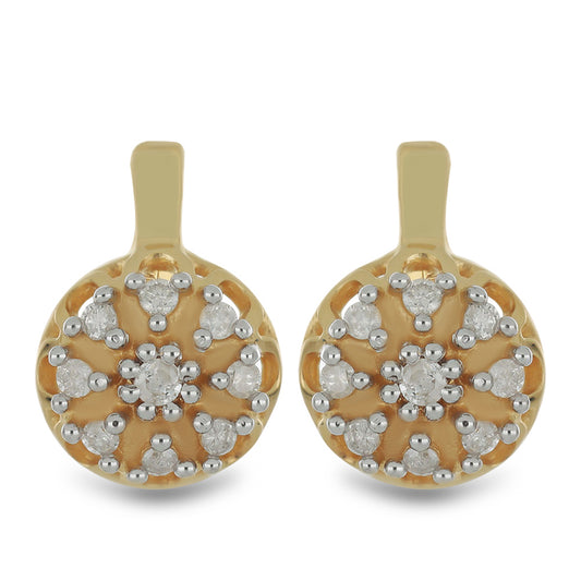 Goldplattierte Silberohrringe mit weißem Diamant