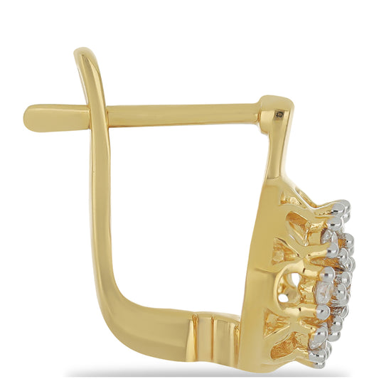 Goldplattierte Silberohrringe mit weißem Diamant