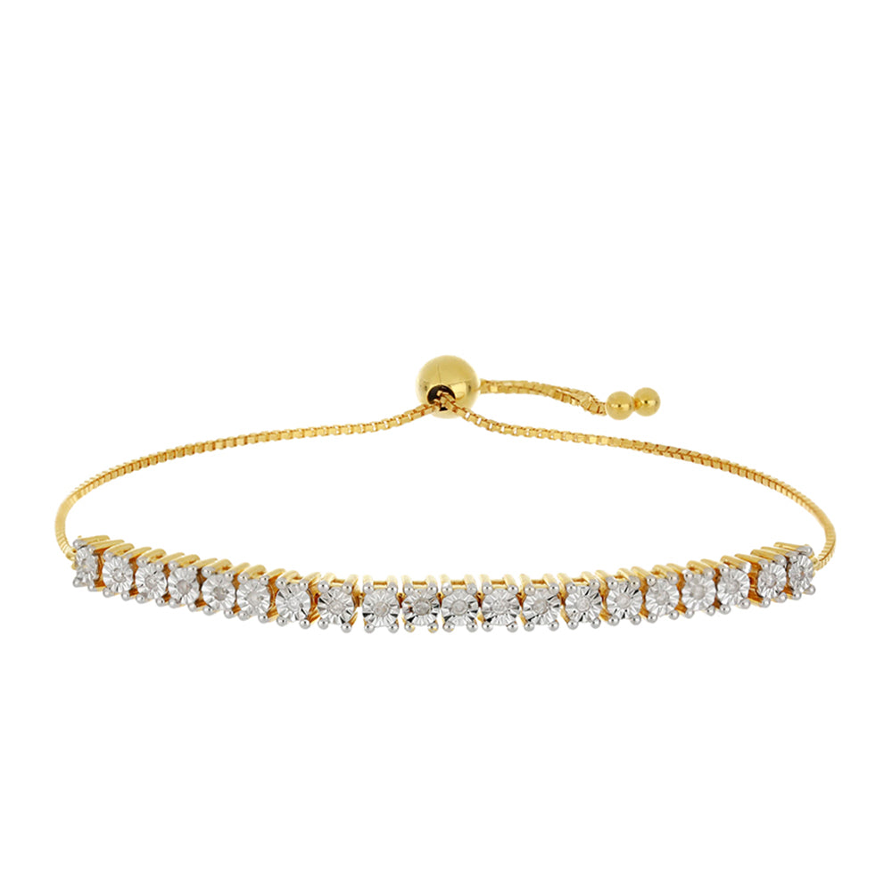 Goldarmband mit weißem Diamant 1 