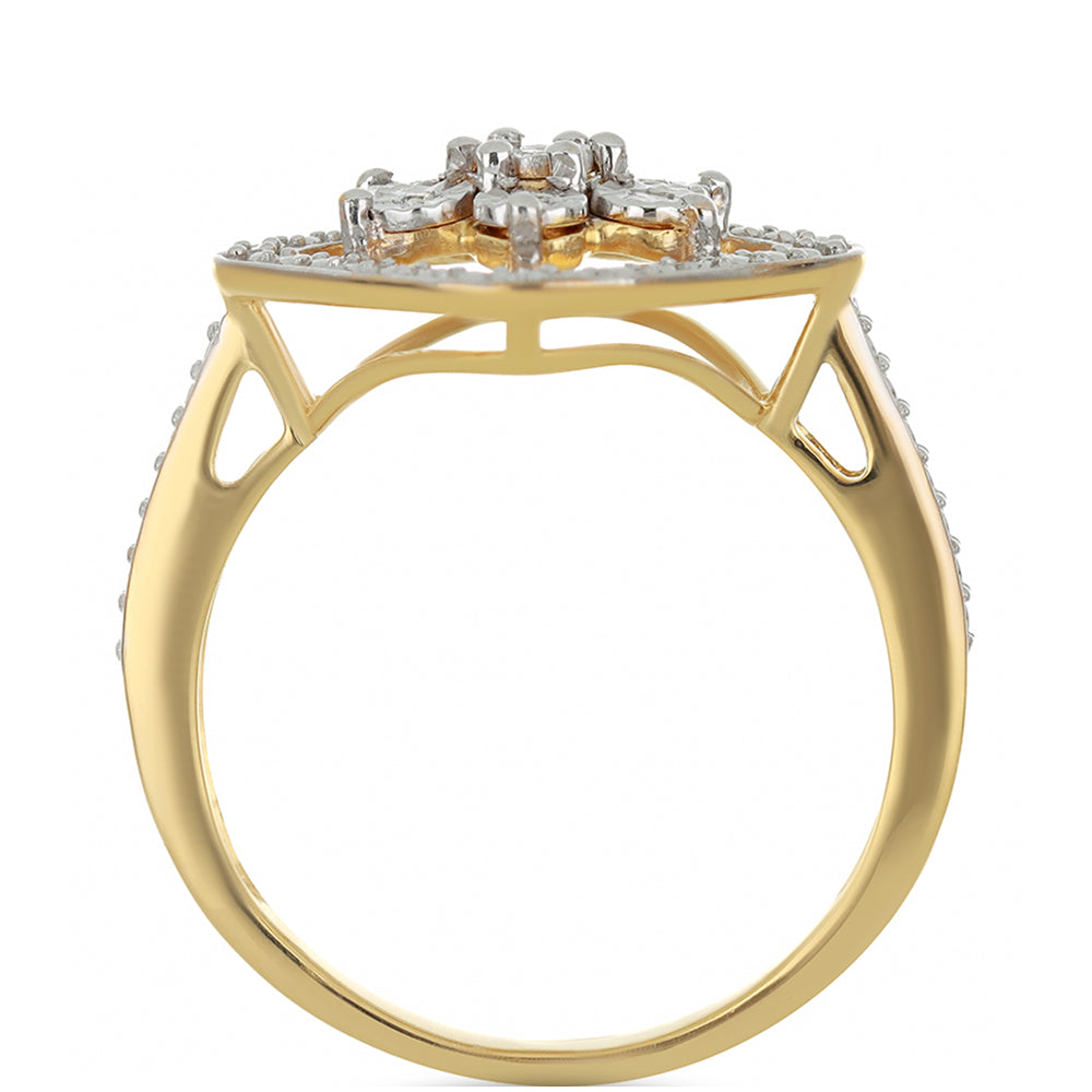 Goldplattierter Silberring mit weißem Diamant 2 