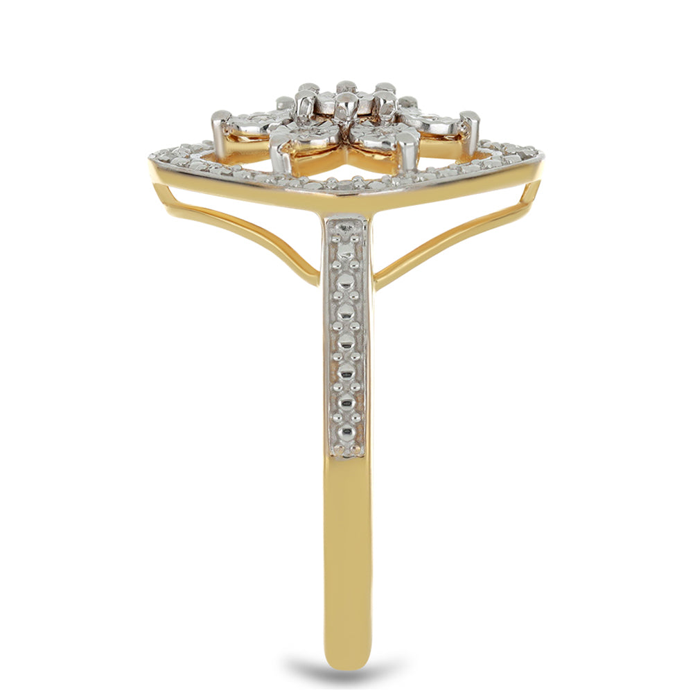 Goldplattierter Silberring mit weißem Diamant 4 