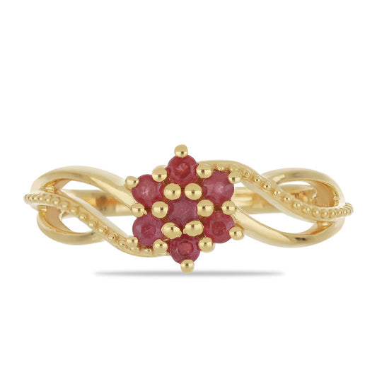 Goldplattierter Silberring mit Rubin aus Madagaskar