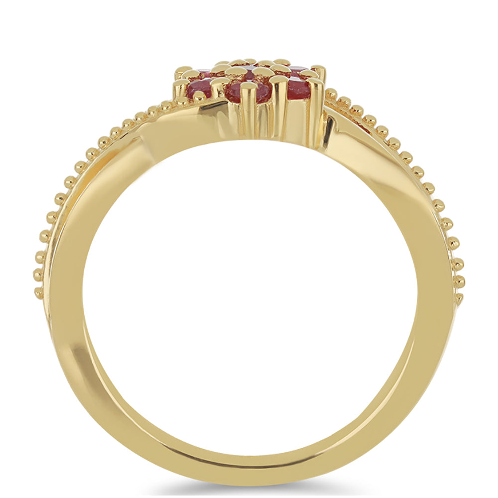 Goldplattierter Silberring mit Rubin aus Madagaskar
