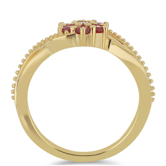 Goldplattierter Silberring mit Rubin aus Madagaskar