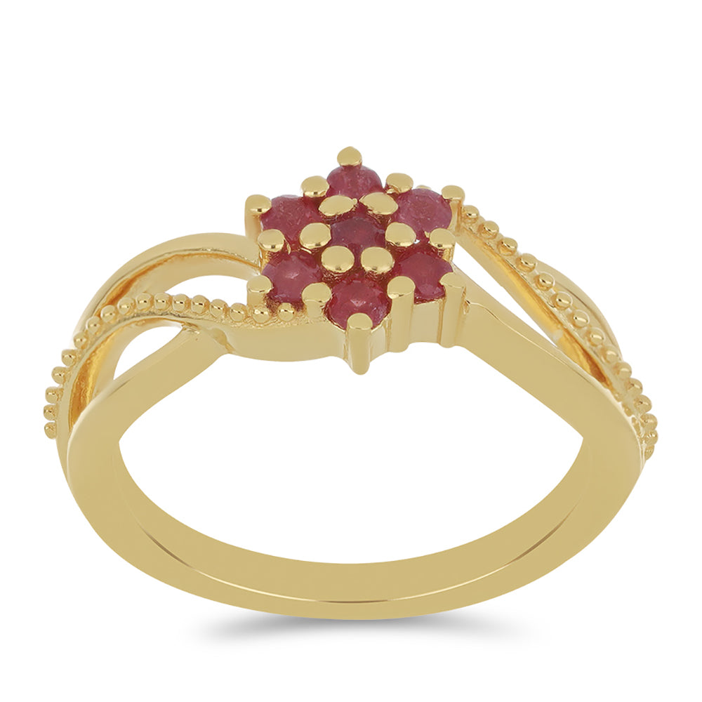 Goldplattierter Silberring mit Rubin aus Madagaskar 3 