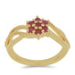 Goldplattierter Silberring mit Rubin aus Madagaskar