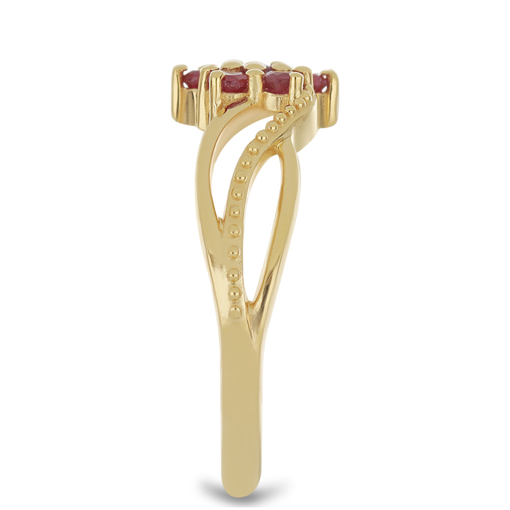 Goldplattierter Silberring mit Rubin aus Madagaskar 4 