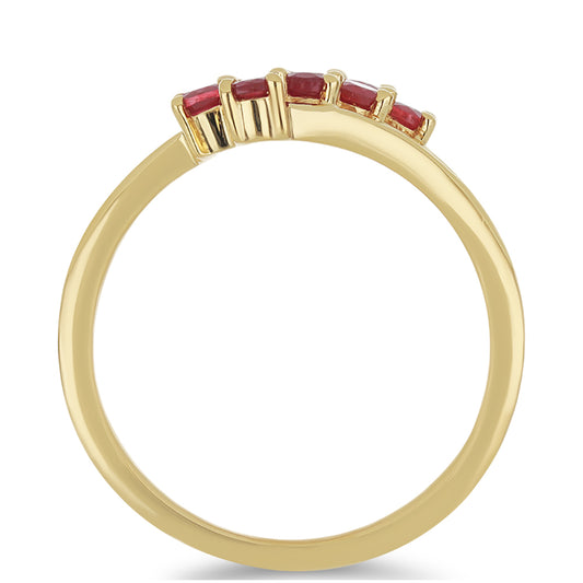 Goldplattierter Silberring mit Rubin aus Madagaskar