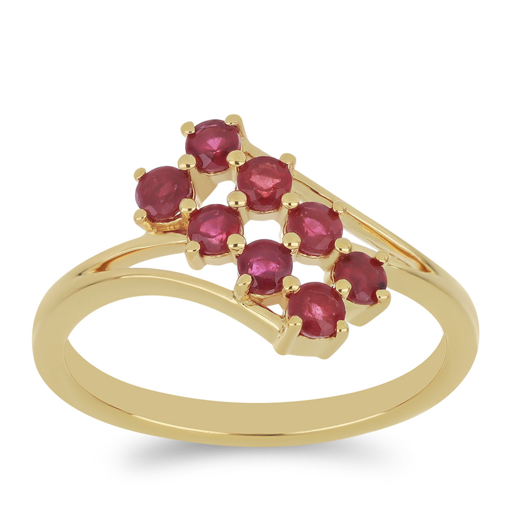 Goldplattierter Silberring mit Rubin aus Madagaskar 3 