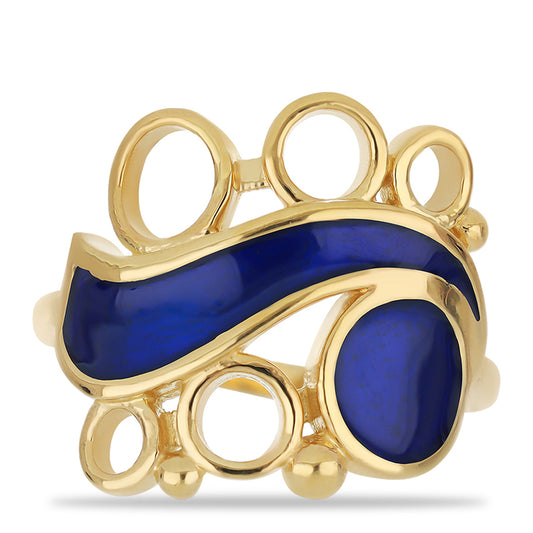 Goldplattierter Silberring mit Emaille