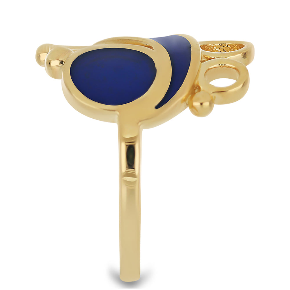 Goldplattierter Silberring mit Emaille 4 