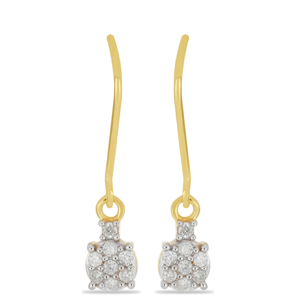 Goldohrringe mit weißem Diamant 1 