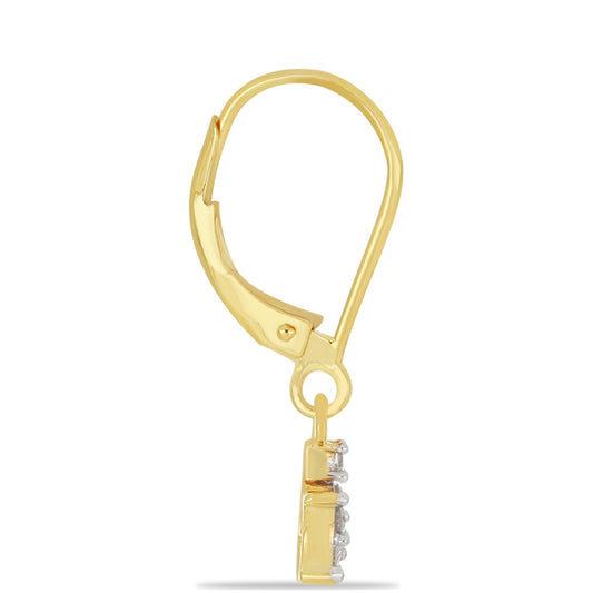 Goldohrringe mit weißem Diamant