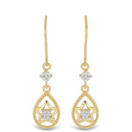 Goldplattierte Silberohrringe mit weißem Diamant