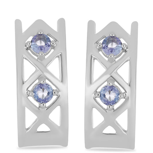 Silberohrringe mit Tansanit
