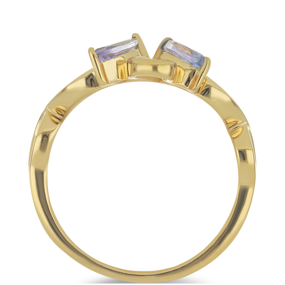 Goldplattierter Silberring mit Tansanit