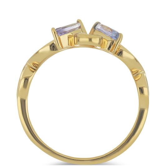 Goldplattierter Silberring mit Tansanit