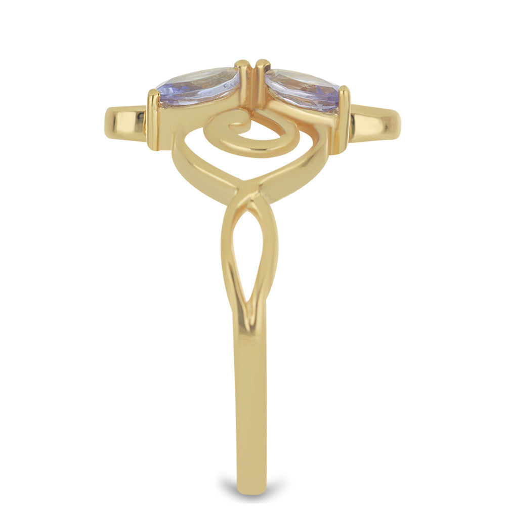 Goldplattierter Silberring mit Tansanit 4 