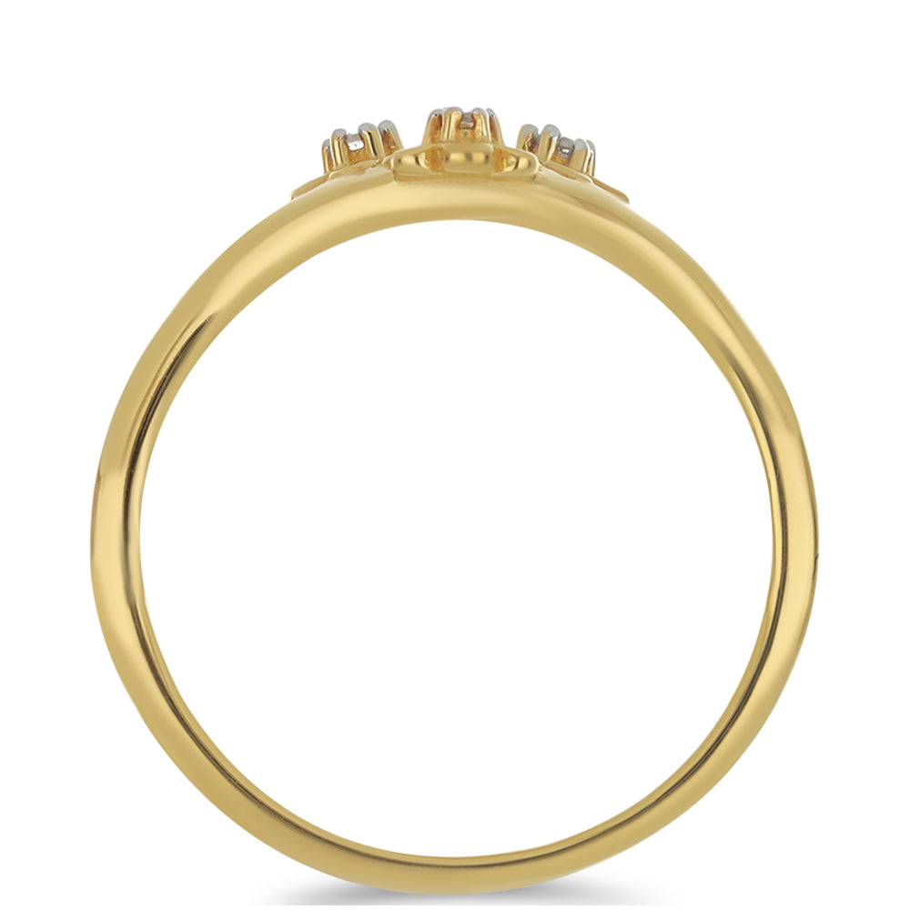 Goldplattierter Silberring mit weißem Diamant 2 