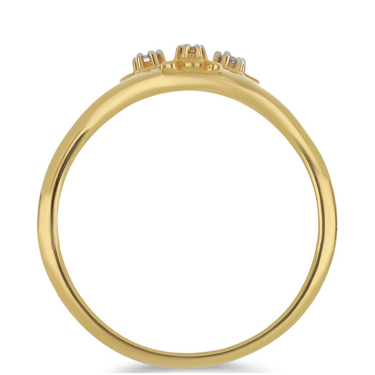 Goldplattierter Silberring mit weißem Diamant