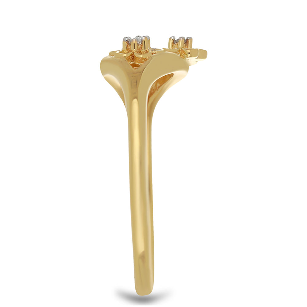 Goldplattierter Silberring mit weißem Diamant 4 