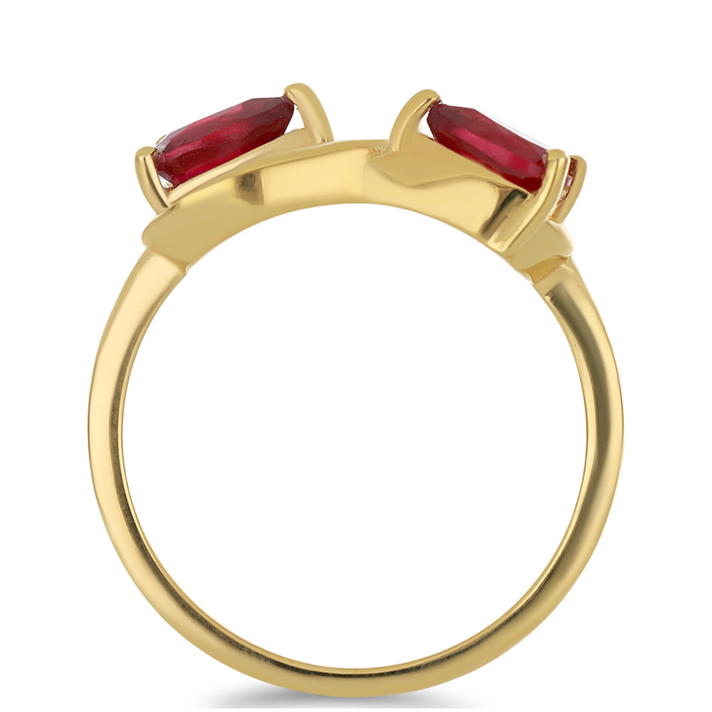 Goldplattierter Silberring mit Rubin aus Madagaskar